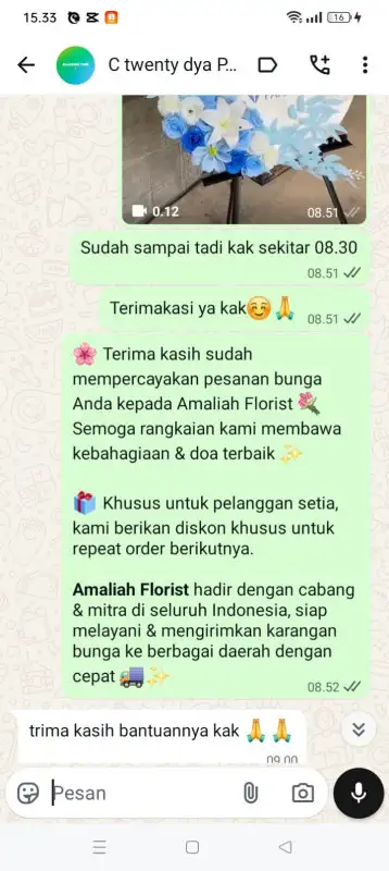Testimonial krans bunga NGAWI
